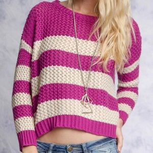 Open back knit sweater